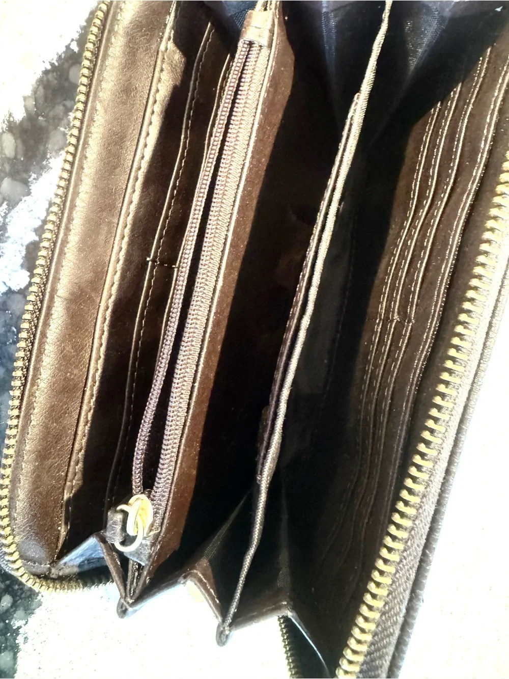 Liz Claiborne Leather Zip-Around Wallet - Brown